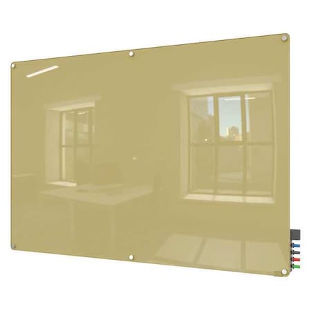 Ghent Dry Erase Board, Glass, 48 in, 96 in, No Frame Frame, Beige, Gloss HMYRN48BG