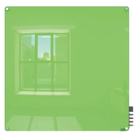 Ghent Dry Erase Board, Glass, 48 in, 48 in, No Frame Frame, Green, Gloss HMYRN44GN