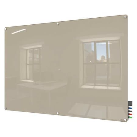 Ghent Dry Erase Board, Glass, 48 in, 96 in, No Frame Frame, Gray, Gloss HMYRN48GY