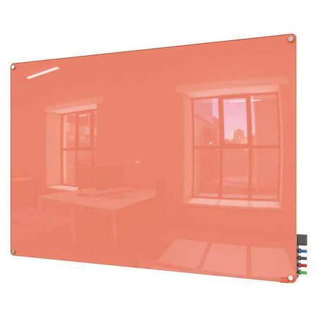 Ghent Dry Erase Board, Glass, 24 in, 36 in, No Frame Frame, Peach, Gloss HMYRN23PH