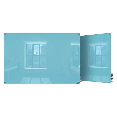Ghent Dry Erase Board, Glass, 24 in, 36 in, No Frame Frame, Blue, Gloss HMYSN23BE