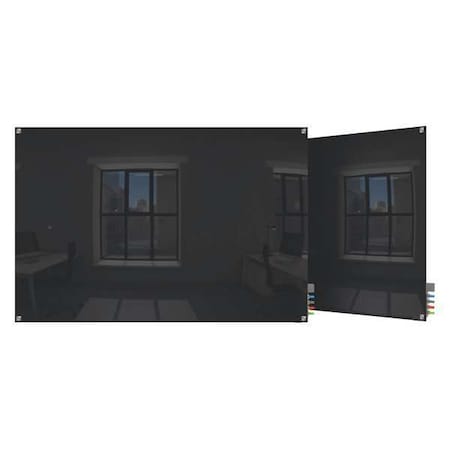 Ghent Dry Erase Board, Glass, 24 in, 36 in, No Frame Frame, Black, Gloss HMYSN23BK