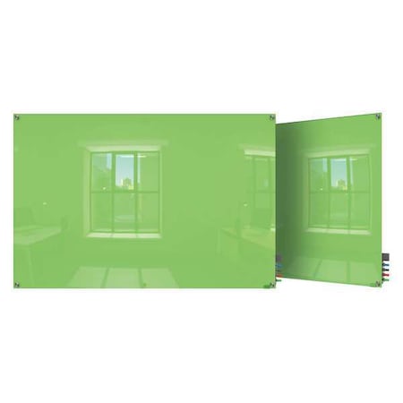 Ghent Dry Erase Board, Glass, 24 in, 36 in, No Frame Frame, Green, Gloss HMYSN23GN