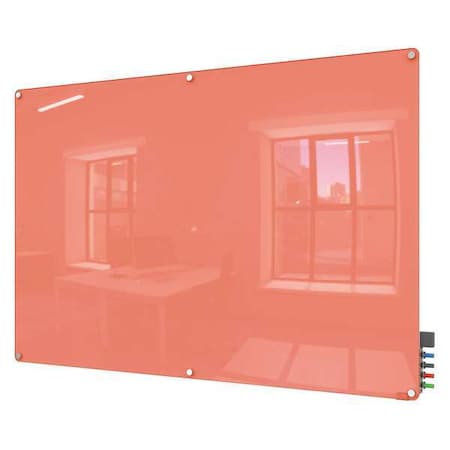 Ghent Dry Erase Board, Glass, 48 in, 72 in, No Frame Frame, Peach, Gloss HMYRM46PH