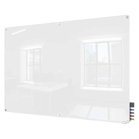 Ghent Dry Erase Board, Glass, 48 in, 72 in, No Frame Frame, White, Gloss HMYRM46WH