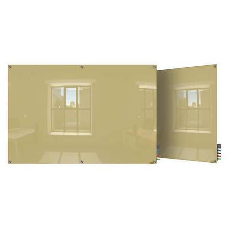 Ghent Dry Erase Board, Glass, 24 in, 36 in, No Frame Frame, Beige, Gloss HMYSM23BG