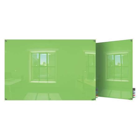 Ghent Dry Erase Board, Glass, 24 in, 36 in, No Frame Frame, Green, Gloss HMYSM23GN