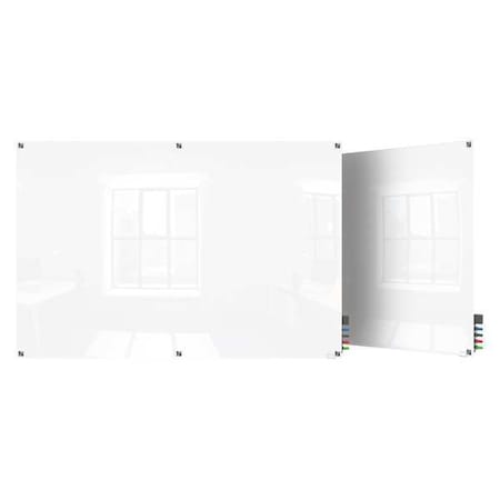 GHENT 48"x96" Magnetic Glass Dry Erase Board, Wall Mounted, White HMYSM48WH
