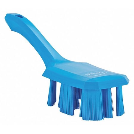 Vikan 2 7/8 in W Scrub Brush, Stiff, 5 3/4 in L Handle, 4 3/4 in L Brush, Blue, Plastic, 10 in L Overall 41793
