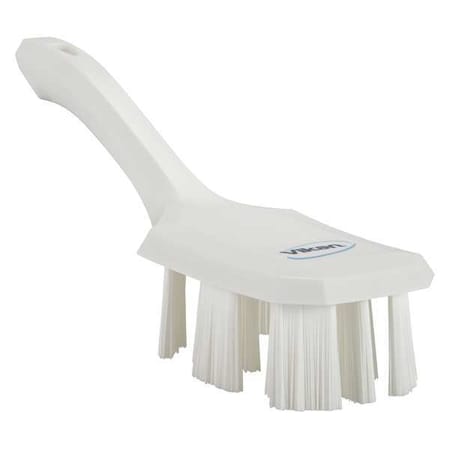 Vikan 2 7/8 in W Scrub Brush, Stiff, 5 3/4 in L Handle, 4 3/4 in L Brush, White, Plastic, 10 in L Overall 41795