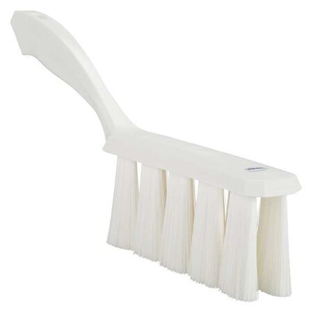 Vikan 1 1/2 in W Bench Brush, Soft, 7 in L Handle, 6 1/2 in L Brush, White, Plastic, 13 in L Overall 45815