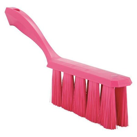 Vikan 1 1/2 in W Bench Brush, Medium, 7 in L Handle, 6 1/2 in L Brush, Pink, Plastic, 13 in L Overall 45851