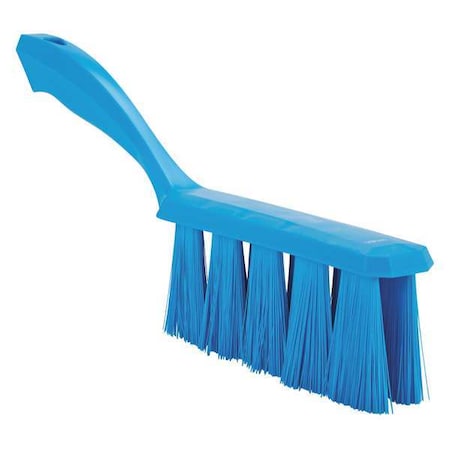 Vikan 1 1/2 in W Bench Brush, Medium, 7 in L Handle, 6 1/2 in L Brush, Blue, Plastic, 13 in L Overall 45853