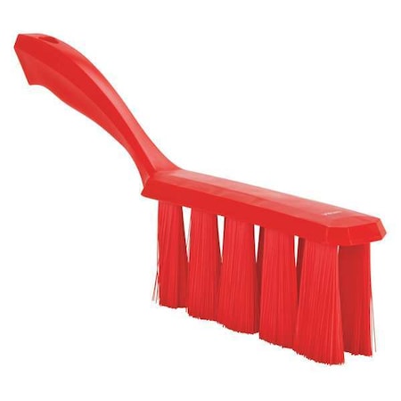 Vikan 1 1/2 in W Bench Brush, Medium, 7 in L Handle, 6 1/2 in L Brush, Red, Plastic, 13 in L Overall 45854