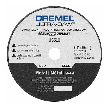 Dremel Cutting Wheel, 3-1/2 in. dia. US510-01