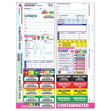 Disaster Management Systems Military Triage Tags, PK50 DMS 05006M