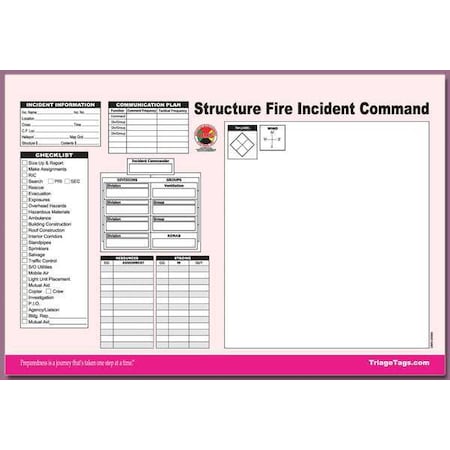 Disaster Management Systems Structure Fire ICS Worksheet, PK25 DMS 05564