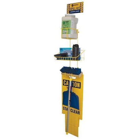 Enpac Spill Control Station, 1 gal Volume Absorbed per Kit, 1 gal Capacity, Wall Mounted Rack, Yellow, 60 13-ESSD
