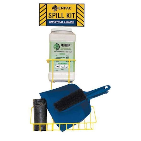 Enpac Spill Control Station, 1 gal Volume Absorbed per Kit, 1 gal Capacity, Wall Mounted Rack, Yellow, 16 13-ESS