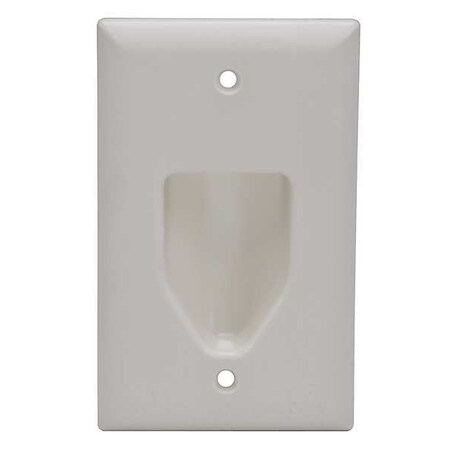 Monoprice Wall Plate, Cable, Recessed, 1G, Lt Almd 3996
