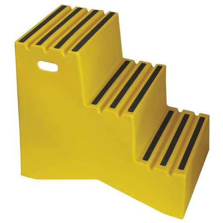 Dpi Box Step, 3 Steps, 500 lb Load Capacity, 29 1/2 in Overall Height, Plastic, Yellow ST327-14