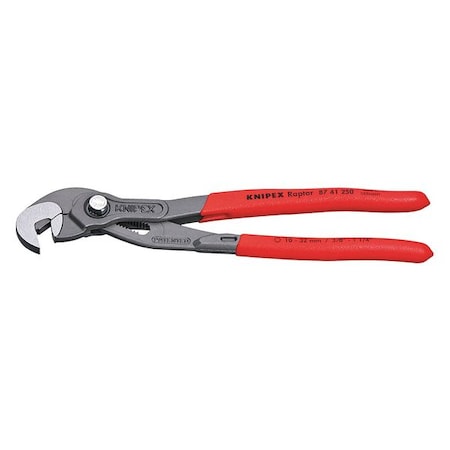 Knipex 10 in Knipex Raptor Straight Jaw Tongue and Groove Plier Smooth, Plastic Grip 87 41 250