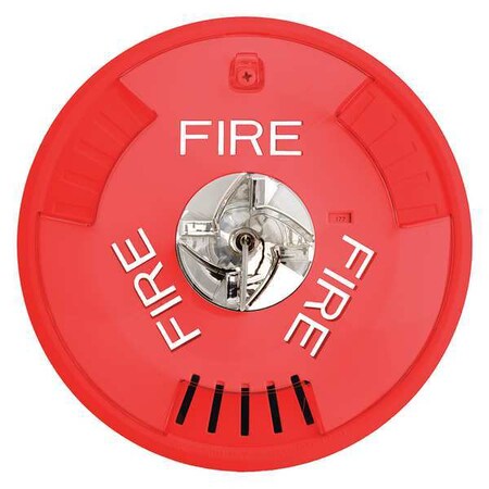 Wheelock Horn Strobe, 12/24VDC, Red, 6-11/16 in. H CN121087