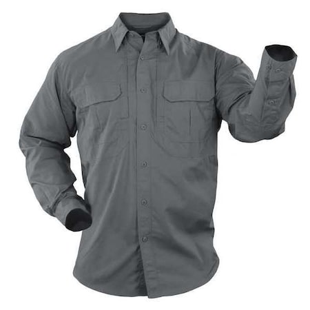 5.11 Tactical Shirt, 35% Ripstop, 65% Poly Cotton, Button, 4 Pocket(s), Storm Gray, 2XL 72175
