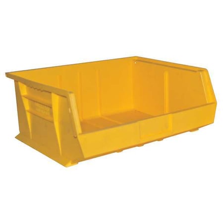 Durham Mfg Hang & Stack Storage Bin, Copolymer Polypropylene, Yellow, 7 in H, 16-3/4 in W, 14-5/8 in L PB30250-21