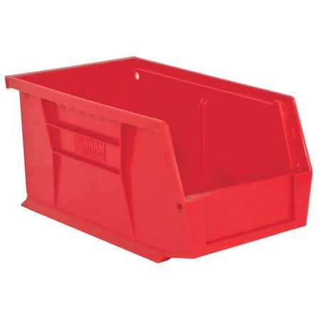 Durham Mfg Hang & Stack Storage Bin, Copolymer Polypropylene, Red, 5 in H, 5-1/2 in W, 11-3/8 in L PB30230-17
