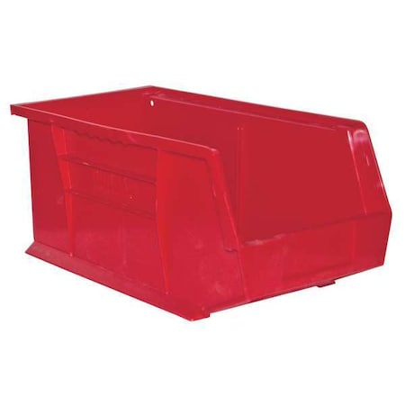 Durham Mfg Hang & Stack Storage Bin, Copolymer Polypropylene, Red, 7 in H, 8-1/4 in W, 14-5/8 in L PB30240-17