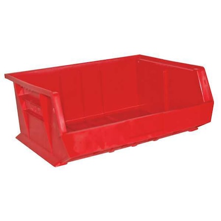 Durham Mfg Hang & Stack Storage Bin, Copolymer Polypropylene, Red, 7 in H, 16-3/4 in W, 14-5/8 in L PB30250-17