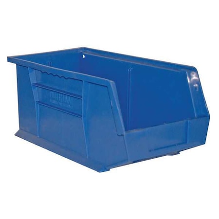 Durham Mfg Hang & Stack Storage Bin, Copolymer Polypropylene, Blue, 7 in H, 8-1/4 in W, 14-5/8 in L PB30240-52