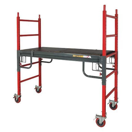 Metaltech Portable Scaffold, Steel, 1,500 lb Load Capacity, 6 ft Platform Height I-BMSS