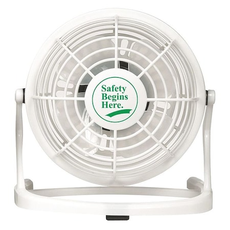 Zoro Select 3-1/2" Blade Dia Table & Floor Fan, Non-Oscillating, 1 Speeds, 5VDC, White 38HX82