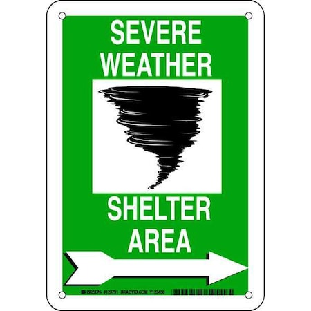 Brady Emergency Sign, 10 in Height, 7 in Width, Aluminum, Rectangle, English 123791