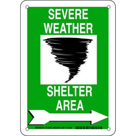 Brady Emergency Sign, 10 in Height, 7 in Width, Plastic, Rectangle, English 123792
