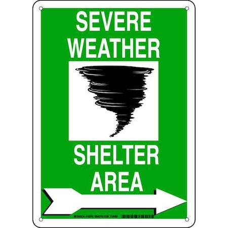 Brady Emergency Sign, 14 in Height, 10 in Width, Aluminum, Rectangle, English 123794