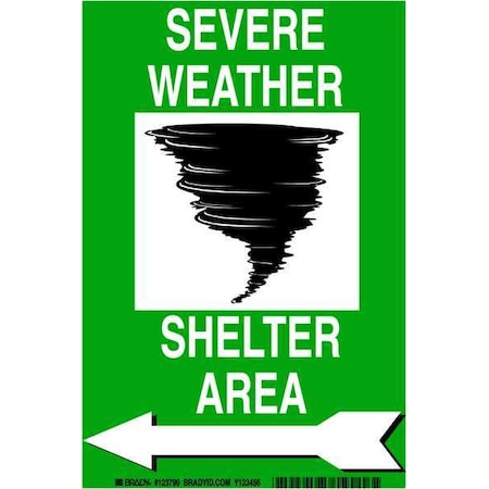 Brady Emergency Sign, 10 in Height, 7 in Width, Polyester, Rectangle, English 123799