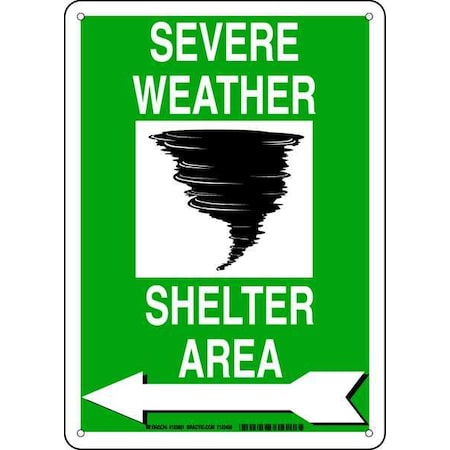 Brady Emergency Sign, 14 in Height, 10 in Width, Plastic, Rectangle, English 123801