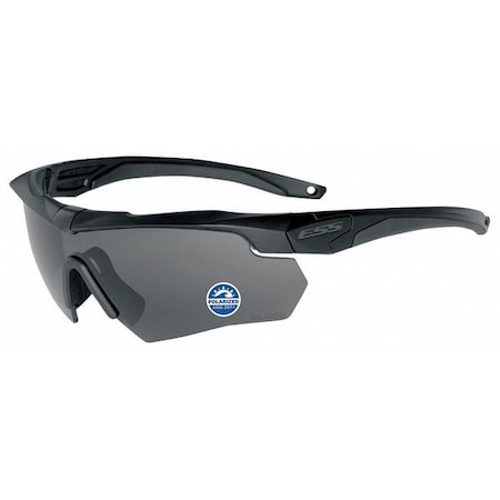 Ess Crossbow, Safety Glasses, Anti-Fog, Anti-Scratch, Chemical-Resistant, Gray Mirror Lens, Black Frame 740-0494