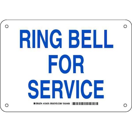 Brady Ring Bell for Service, 10" W x 7" H, Rectangle, Plastic, 124876 124876