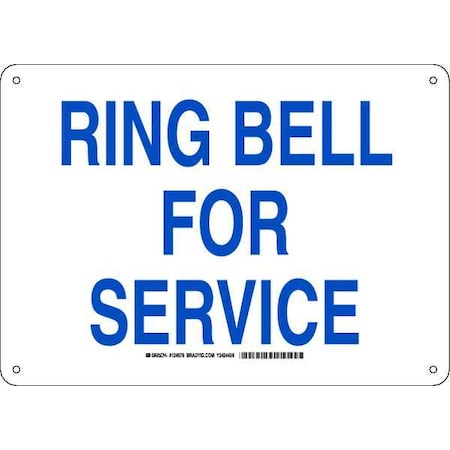 Brady Ring Bell for Service, 14" W x 10" H, Rectangle, Aluminum, 124878 124878
