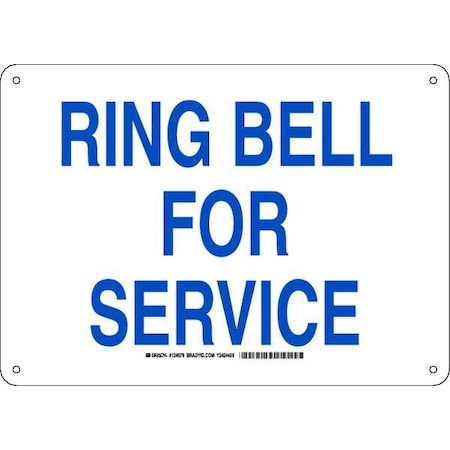 Brady Ring Bell for Service, 14" W x 10" H, Rectangle, Plastic, 124879 124879