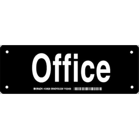 Brady Office, 10" W x 3-1/2" H, Rectangle, Aluminum, 124628 124628