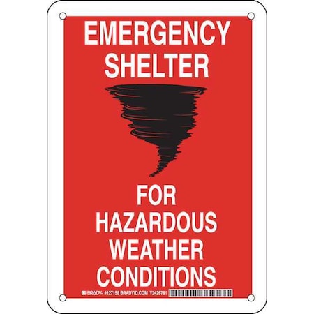 Brady Safety Sign, 10 in Height, 7 in Width, Aluminum, Rectangle, English 127158