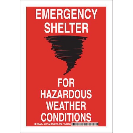 Brady Fire Safety Sign, Poly, 10X7", Red/Blk 127160