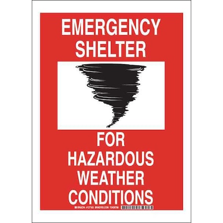 Brady Fire Safety Sign, Poly, 14X10", Red/Blk 127163