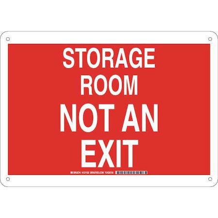 Brady Storage Room Not An Exit, 14" W x 10" H, Rectangle, Plastic, 127102 127102