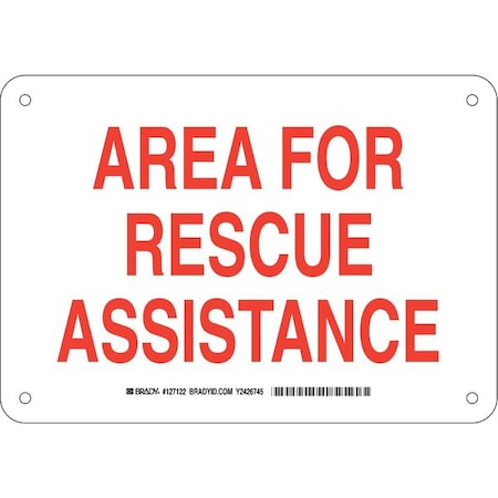 Brady Fire Safety Sign, Alum, 7X10", Red/Wht 127122